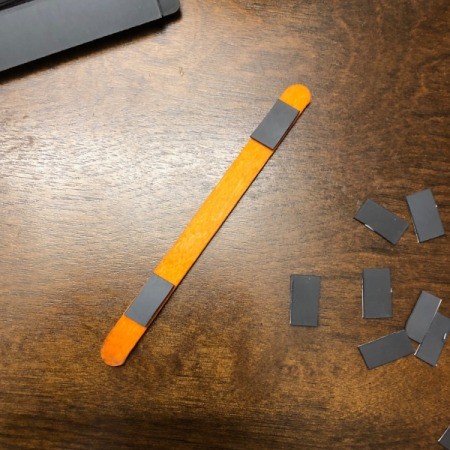 Wood Craft Magnetic Sticks - place two magnets per stick