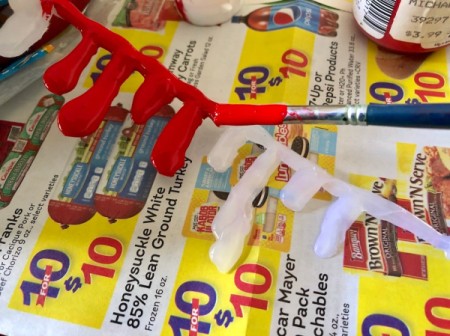 Bloody Choker Necklace - paint necklace red, lifting to make sure you get the edges