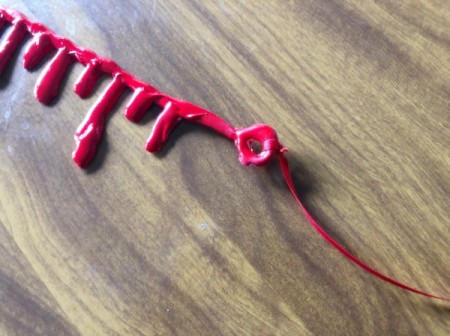 Bloody Choker Necklace - add ribbon ties at the ends through the rings