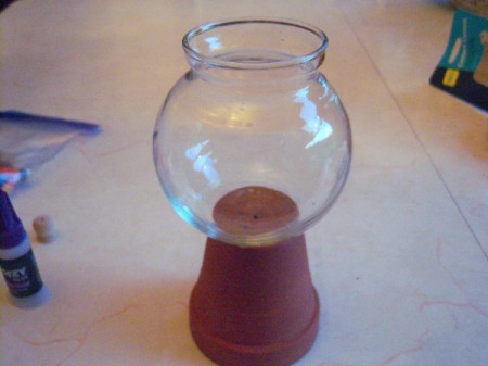 Gumdrop Machine Decoration or Party Centerpiece - glue on the fishbowl