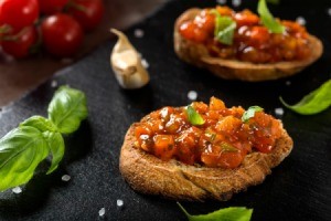 tomato and basil brushetta.