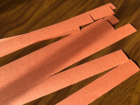 Hanging Paper Pumpkins - cut into 1 inch wide strips