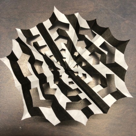 Spiderweb Display Sign - completely open showing spiderweb design