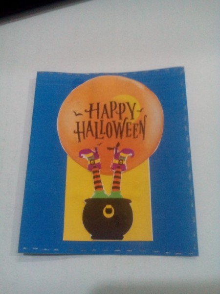Halloween Explosion Card - decorate this cover page portion of the card