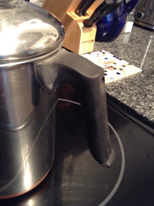 Percolator Handle Dried Out and Gray Looking - handle no longer shiny black