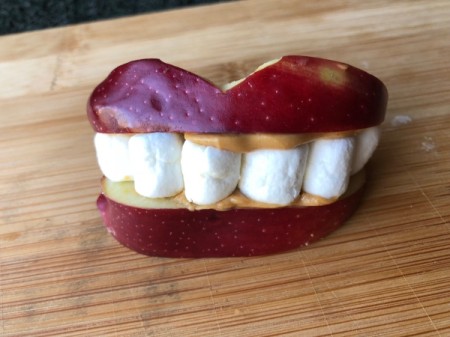 top apple slice on marshmallows