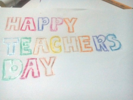 Teacher's Day Pop Up Greeting Card - add color to the outlines