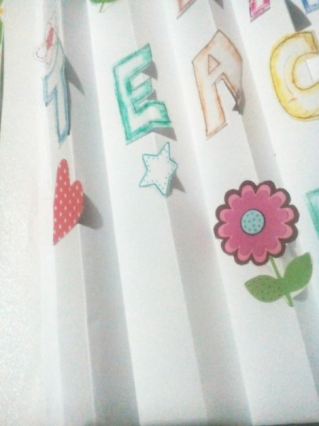 Teacher's Day Pop Up Greeting Card - continue with the other letters and any sticker you choose to add