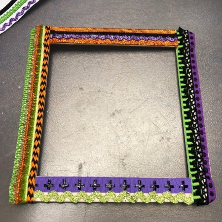 Halloween Seasonal Frame - completely covered in ribbon