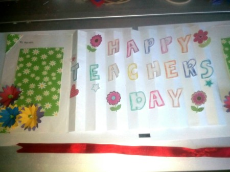 Teacher's Day Pop Up Greeting Card - open card