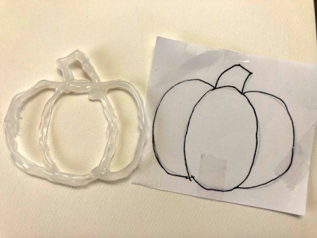 Happy Fall Sign - flip template over trace with a Sharpie and trace with glue