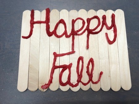 Happy Fall Sign - glue down the phrase