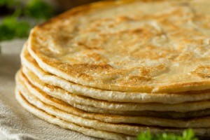 Stack of flatbread.