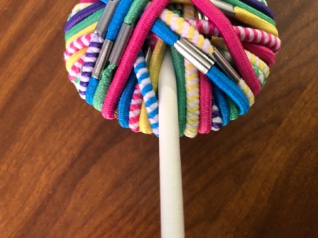 Hair Tie Lollipop Gift - push the stick into the back side