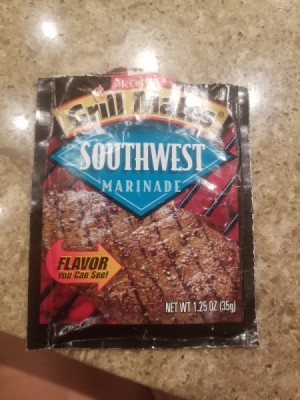 Copycat Recipe for McCormick's Grill Mates Southwest Marinade - open package