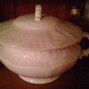 Value and Maker of a Covered Ceramic Dish - covered white ceramic dish