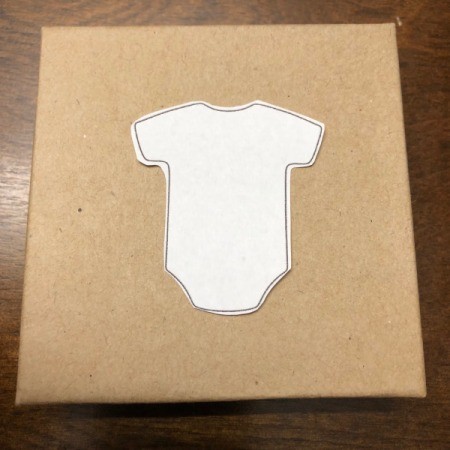 Gender Reveal Surprise in a Box - print out a onesie shape, cut out and glue to the top of the box
