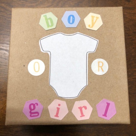 Gender Reveal Surprise in a Box - add alphabet stickers