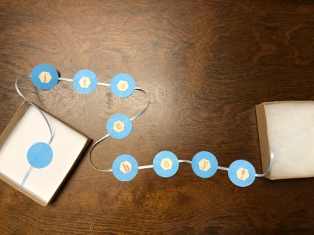 Gender Reveal Surprise in a Box- when the box is opened the other circles pull out and reveal the message