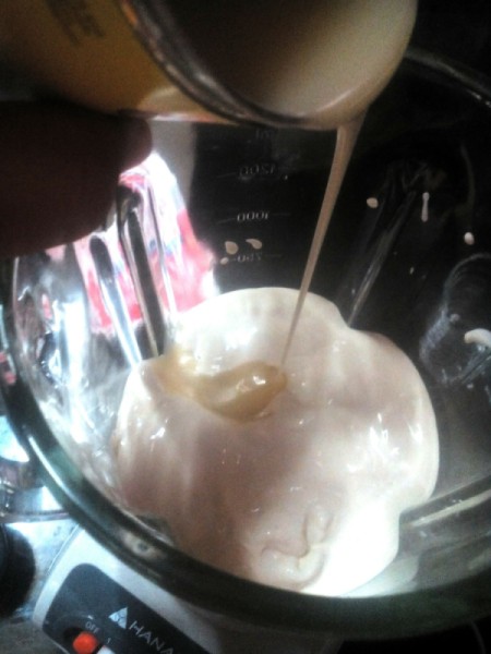 mixing milk and cream