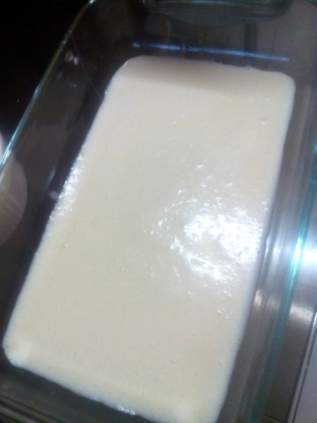 layer of milk in pan