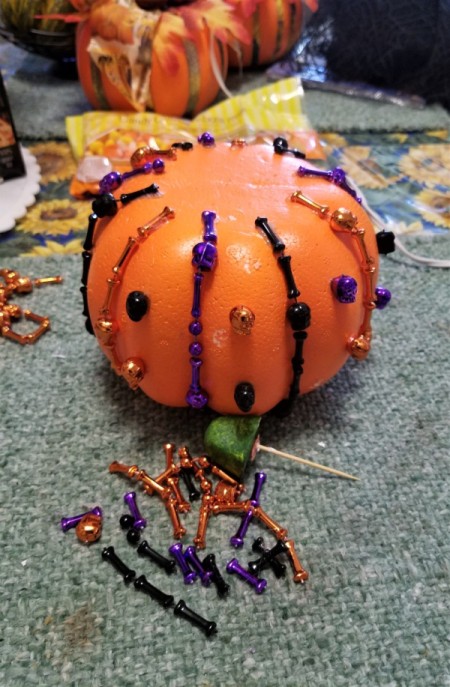 The Little Punk'in Who Could! - cut skulls from the leftover pieces and glue in-between the strands