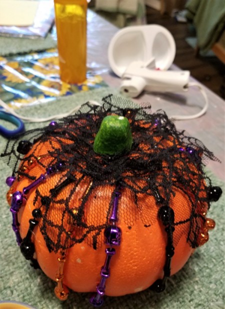 The Little Punk'in Who Could! - continue adding lace leaves