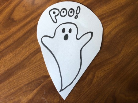 Fun Halloween Bathroom Decor - draw a ghost and write "poo" above it
