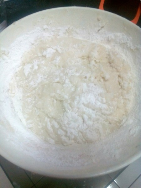 stirring dough