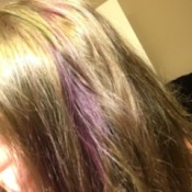 Hair Turned Green After Dyeing - green and purple hair
