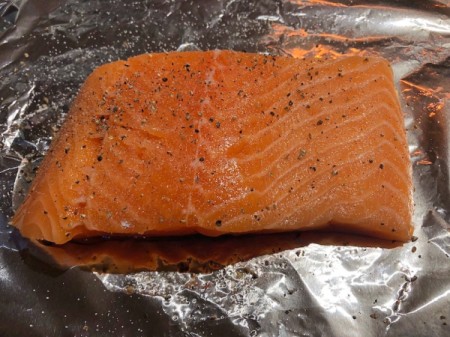 Salmon on foil
