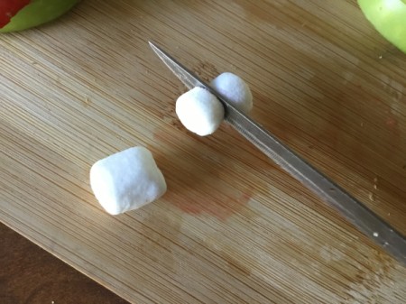 Green Apple Monsters - cut mini marshmallows in half to make the eyes