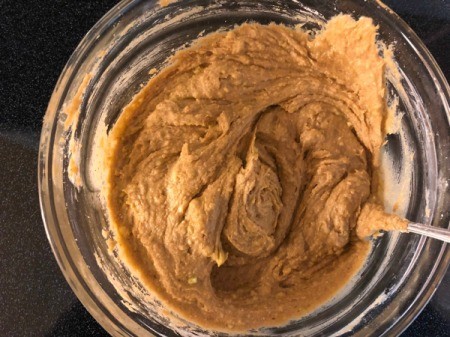 Avocado Quick Bread - dry and wet ingredients being mixed