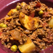 Indian Ground Beef with Potatoes in bowl