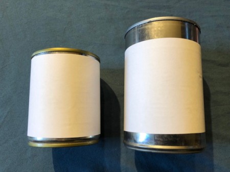 Tin Can Lanterns - tape the strips to the cans