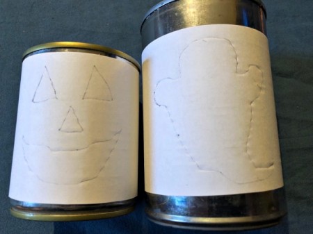 Tin Can Lanterns - draw designs onto the paper