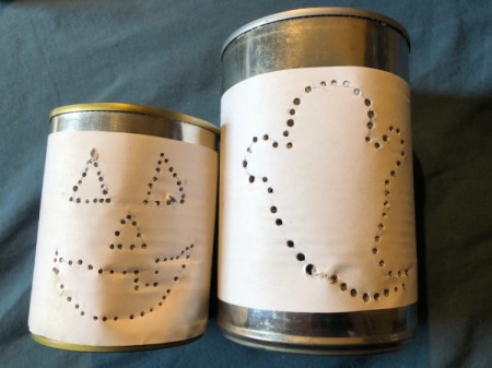 Tin Can Lanterns - remove the paper templates