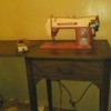 Value of a Morse Sewing Machine - machine in cabinet