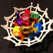 Hot Glue Spiderweb Bowl - spiderweb candy bowl