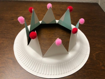 Paper Kids' Crown - all poms on