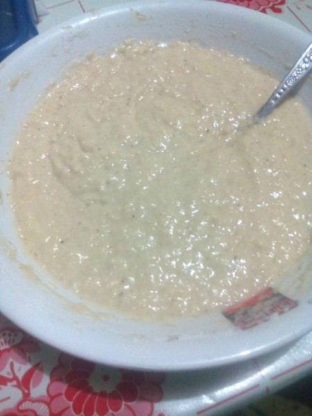 mixing Tempura batter