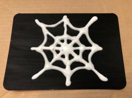 Salt Spider Web Painting - add a second web ring between the center and the outer one