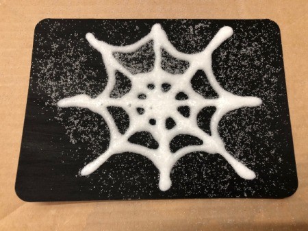 Salt Spider Web Painting - salt sprinkled over the web design