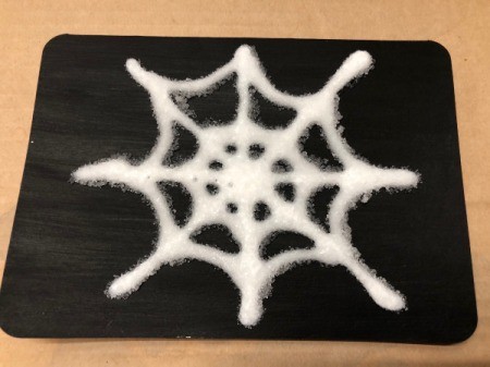 Salt Spider Web Painting - shake off excess salt
