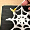 Salt Spider Web Painting - touch Q-tip to the salt and watch it absorb the paint