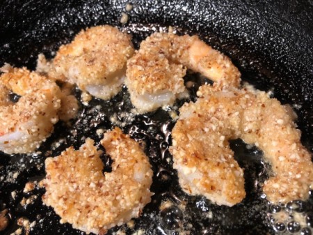 frying Shrimp in pan