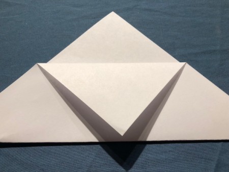Vampire Corner Bookmark - fold down the top layer of the triangle to touch the bottom fold
