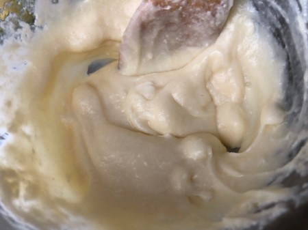 mixing cream cheese icing