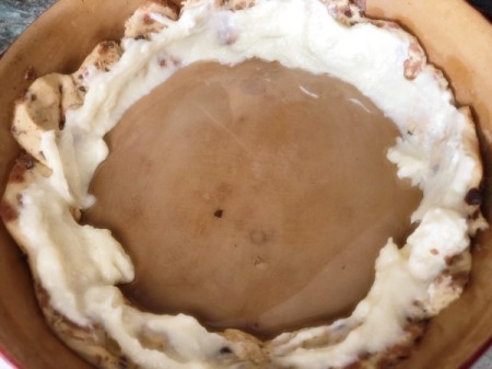 adding icing to dough