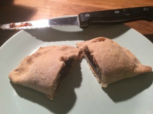 cut Jam Pastry on plate